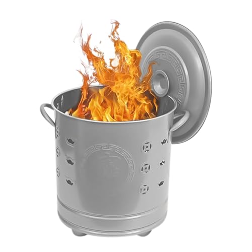 Burn Barrel, 11,42 Zoll Edelstahl -Feuerbehälter mit Deckel für Außenheizung, Metallgrube mit Belüftungslöchern informativer sicherer, Brandhalter für Garten im Garten Terrasse Camping Burn Barrel, 11,42 Zoll Edelstahl -Feuerbehälter mit Deckel für Außenheizung, Metallgrube mit Belüftungslöchern informativer sicherer, Brandhalter für Garten im Garten Terrasse Camping von Nuytghr