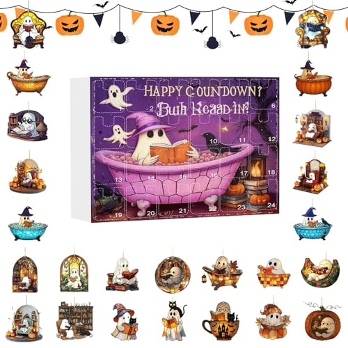 Halloween Countdown Spielzeug,Halloween -Deko Kalender - Acryl 2D Flachanhänger Deko szene Zubehör Für Baum Familie Wand Fenster Wohnzimmer Halloween Countdown Spielzeug,Halloween -Deko Kalender - Acryl 2D Flachanhänger Deko szene Zubehör Für Baum Familie Wand Fenster Wohnzimmer von Nuytghr