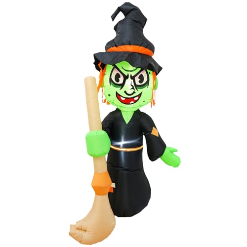 Halloween Luftdekoration,1,55 Meter Halloween Hexe Luftfigur Mit Integrierter LED Beleuchtung - Aufblasbare Hexendekoration Für Feiern Gartenweg Haus Garten,Innenbereich Haus Rasen Gartenweg Halloween Luftdekoration,1,55 Meter Halloween Hexe Luftfigur Mit Integrierter LED Beleuchtung - Aufblasbare Hexendekoration Für Feiern Gartenweg Haus Garten,Innenbereich Haus Rasen Gartenweg von Nuytghr