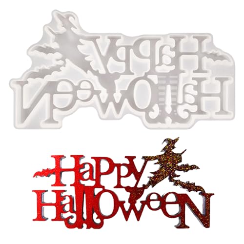 Halloween-Süßigkeiten-Formen – Happy Halloween-Buchstaben, Türschild-Formen für Epoxidharz, leicht zu lösen, Bastelhilfe für Schokolade, Muffins, Kerzen, Harz, Seife, Ton, , Dessert Halloween-Süßigkeiten-Formen – Happy Halloween-Buchstaben, Türschild-Formen für Epoxidharz, leicht zu lösen, Bastelhilfe für Schokolade, Muffins, Kerzen, Harz, Seife, Ton, , Dessert von Nuytghr