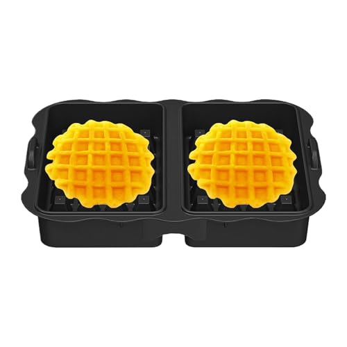 Heißluftfritteuse Waffelform - 2 Fächer Waffelbackform Wiederverwendbar - für Hausmannskost Frühstück Wochenende Feiertagsfest Familienessen Snack Party,Haushaltsküche Frühstück Brunch Wochenende Snac von Nuytghr