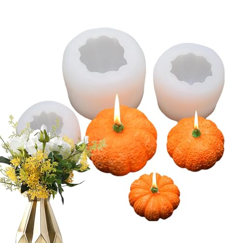Kürbiskerzenform - Halloween-Formen für Kerzen - Kürbis-Dekorformen, Silikonformen für DIY-Kunsthandwerk, Kit, Kürbis-Kerzenformen von Nuytghr