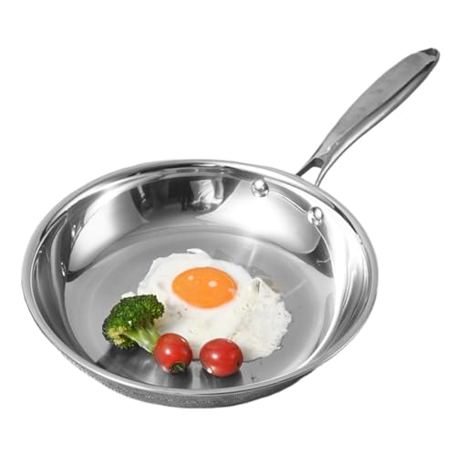 Nuytghr Edelstahlpfanne, tiefe Kochpfanne, ofenfeste Bratpfanne, 38,5 x 22,5 x 6,5 cm, gleichmäßige Wärmeverteilung, kühlbleibender Griff, für Zuhause, Küche, tägliches Kochen, Steak, Eier von Nuytghr
