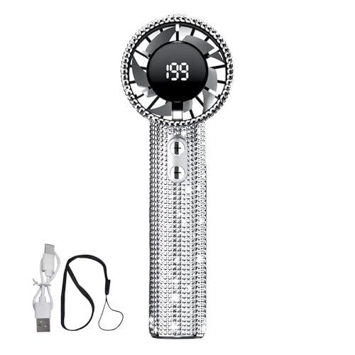 Nuytghr Handventilator,Kleines persönliches Kühlgerät - Leiser Halsventilator Mit Strasssteinen Und Display Für Sport Reise Arbeitsplatz Nuytghr Handventilator,Kleines persönliches Kühlgerät - Leiser Halsventilator Mit Strasssteinen Und Display Für Sport Reise Arbeitsplatz von Nuytghr