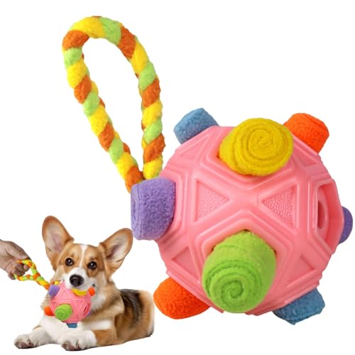 Hundebälle | Schnüffelball für Hunde | Stoffstreifenball, tragbarer Haustierball Spielzeug, Slow Food Trainingsball fördert natürliche Futtersuchfähigkeiten, lindert Langeweile für Hunde von Nuytghr