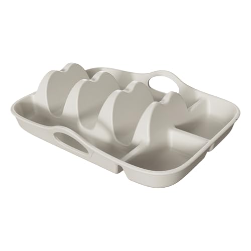 Nuytghr Taco-Tablett, 9,92 Zoll Ständer Servierschale Dividerplatten für Snacks Eintauchseiten, Küchengrillzubehör mit nicht rutscher Basis, Outdoor-Geschirr für Picknick-Camping-Party Dienstag von Nuytghr