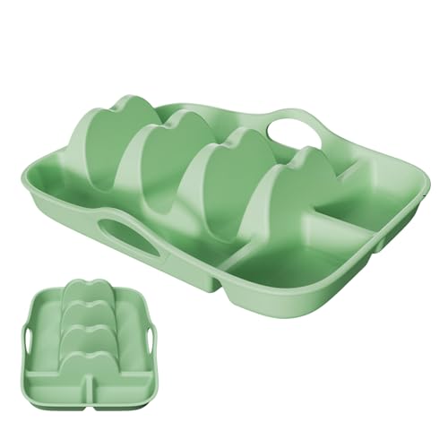 Nuytghr Taco-Tablett, 9,92 Zoll Ständer Servierschale Dividerplatten für Snacks Eintauchseiten, Küchengrillzubehör mit nicht rutscher Basis, Outdoor-Geschirr für Picknick-Camping-Party Dienstag von Nuytghr
