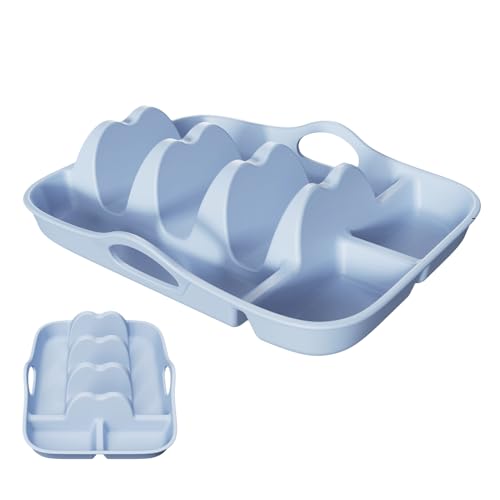 Nuytghr Taco-Tablett, 9,92 Zoll Ständer Servierschale Dividerplatten für Snacks Eintauchseiten, Küchengrillzubehör mit nicht rutscher Basis, Outdoor-Geschirr für Picknick-Camping-Party Dienstag von Nuytghr