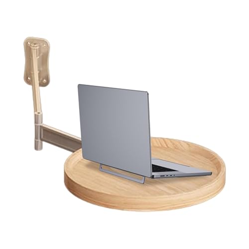 Nuytghr Wall-Mounted Folding Round Table, 180° Rotating Compact Desk, Space-Saving Coffee Table, 11.02x11.02inches Modern Multi-Use, Bedside Workstation for Kitchen, Bedroom von Nuytghr