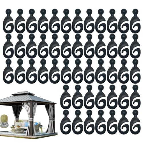 Pavillon-Haken, 50 Stück Duschringe, Zweck Drapieraufhänger, Rostfreie Clips für Pergola, , Pflanzen, Terrasse, Garten, Balkon, Hof, Wohnzimmer, Schlafzimmer, Badezimmer von Nuytghr