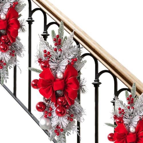 Rustikaler Weihnachts-Swag, kabelloser, vorbeleuchteter Weihnachts-Swag für Treppen - Beleuchtete Treppengirlande Weihnachtsgirlande beleuchtet Treppengirlande - Treppen-Swag-LED-Kunstschienen-Swag-Kr Rustikaler Weihnachts-Swag, kabelloser, vorbeleuchteter Weihnachts-Swag für Treppen - Beleuchtete Treppengirlande Weihnachtsgirlande beleuchtet Treppengirlande - Treppen-Swag-LED-Kunstschienen-Swag-Kr von Nuytghr