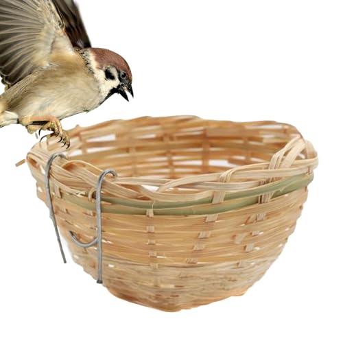 Sittichnest - Handgewebtes Vogelkäfignest | Haustierbedarf zum Verlegen Schlafen Zucht Baum Aussicht Indoor Hof Winter Voliere Natur Garten Hof von Nuytghr
