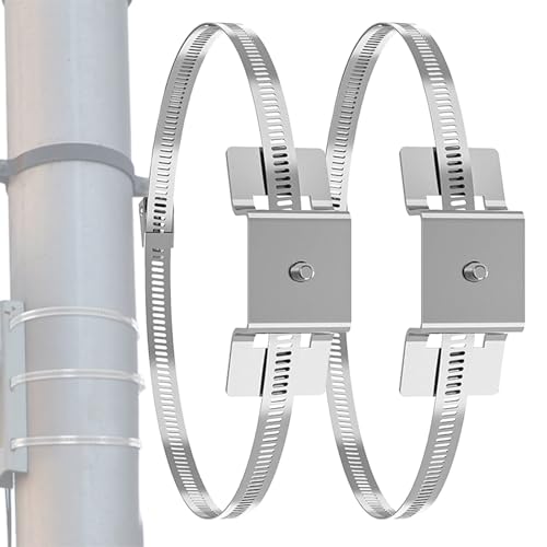 Stangenhalterung, 2 Stück verstellbare Metall-Straßenschilderhalter, 10,2 x 38,1 cm, langlebige Hardware für runde Telefonmaststangen, Kamera-Installation, Solarmodul-Setup, Warmwasserbereiter-Rohr Stangenhalterung, 2 Stück verstellbare Metall-Straßenschilderhalter, 10,2 x 38,1 cm, langlebige Hardware für runde Telefonmaststangen, Kamera-Installation, Solarmodul-Setup, Warmwasserbereiter-Rohr von Nuytghr