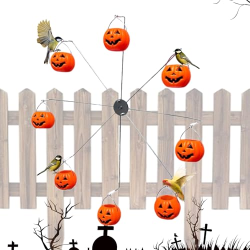 Vogelfutterhaus Riesenrad | Kolibri Futterstation Für Draußen - Halloween Schwalben Futterbehälter mit 8 Eimern für Wellensittiche und Spatzen für Outdoor Naturliebhaber Rasen Garten Terrasse und von Nuytghr