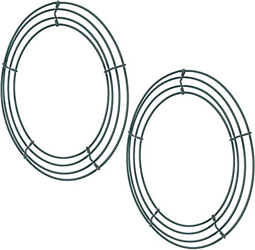 Wire Wreath,Draht Kranz,2er Pack Drahtkranzrahmen Drahtkranz, der Ringe für Neujahrs-Valentinstagdekoration grün Macht (12 Zoll) von Nv Wang