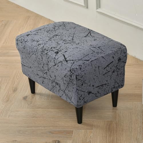 Nvzi A05 Stretch-Fußstützen-Hockerbezüge, rechteckig, mit rutschfester elastischer Unterseite, 39,9 x 60,9 cm von Nvzi