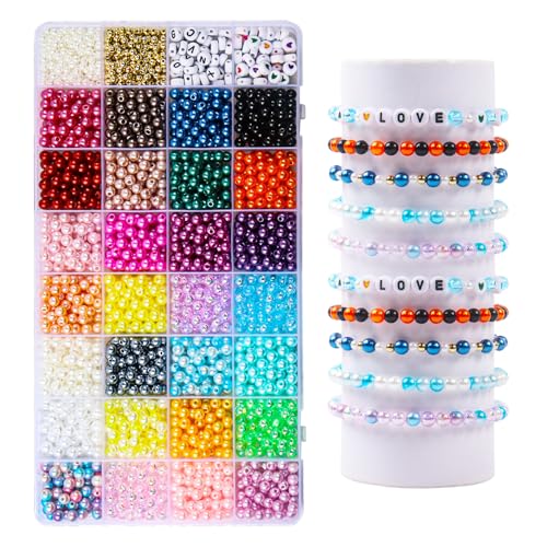 2460 Stück Perlen für Armbänder, 6mm 30 Farben Bunte Perlen zum auffädeln Buchstabenperlen Armbänder Selber Machen 2460 Stück Perlen für Armbänder, 6mm 30 Farben Bunte Perlen zum auffädeln Buchstabenperlen Armbänder Selber Machen von Nwvuop