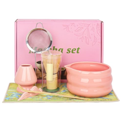7 Stück Matcha Set Matcha Besen Set mit Matcha Schale und Sieb Matcha Tee Set Rosa 7 Stück Matcha Set Matcha Besen Set mit Matcha Schale und Sieb Matcha Tee Set Rosa von Nwvuop