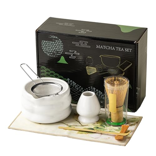 7 Stück Matcha Set Matcha Besen Set mit Matcha Schale und Sieb Matcha Tee Set Weiß 7 Stück Matcha Set Matcha Besen Set mit Matcha Schale und Sieb Matcha Tee Set Weiß von Nwvuop