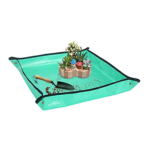 Nwvuop Pflanzmatte Umtopfmatte Wasserdicht Pflanzunterlage Gartenmatte Garten-Arbeitsmatte 100×100cm Grün von Nwvuop