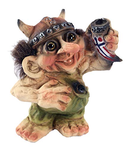 Ny Form Original Troll Wikingertroll mit Trinkhorn Figur Fabelwesem von Ny Form