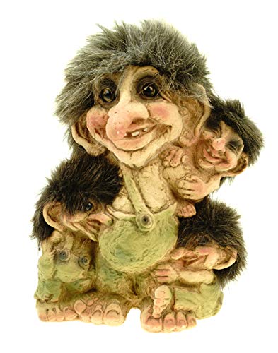 Ny Form Troll Vater mit seinen DREI Kindern, Norwegen Original von Ny Form