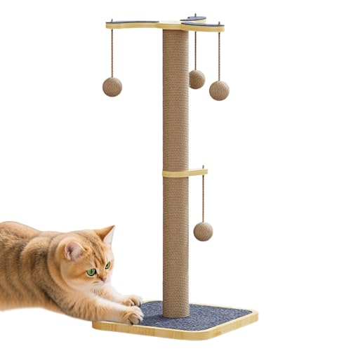 Nybhyjka Katzenkratzbaum | Hohe Kratzbäume für Indoor Katzen | Turm Möbelschutz mit Ball für Kätzchen Klettern Training Bereicherung Couch Teppich Boden Wandmatte von Nybhyjka