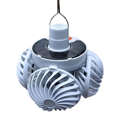 Nybhyjka Solar-Campingventilator, Deckenventilator, solarbetrieben, extrem leise und kompaktes Zubehör für Zelt, Balkon & Wetter von Nybhyjka
