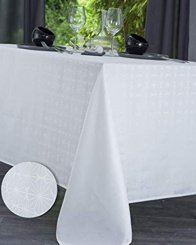 Nydel Damast Tischdecke Venezia (weiß, quadratisch, 160 x 160 cm) von Nydel