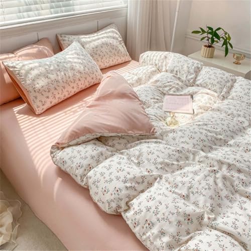 Nyescasa Blumen Bettwäsche 155x220 Mädchen Rosa Weiß Aesthetic Bettwäsche Weich Mikrofaser Frühling Wendebettwäsche Set mit Reißverschluss und 1 Kissenbezug 80x80cm Nyescasa Blumen Bettwäsche 155x220 Mädchen Rosa Weiß Aesthetic Bettwäsche Weich Mikrofaser Frühling Wendebettwäsche Set mit Reißverschluss und 1 Kissenbezug 80x80cm von Nyescasa