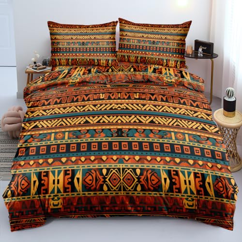Nyescasa Bohemian Bettwäsche 135x200 4teilig Vintage Boho Indisch Geometrisch Böhmisch Wendebettwäsche Set Weiche Mikrofaser Rot Gelb Bunt Bettbezüge mit Reißverschluss und 2 Kissenbezug 80x80cm Nyescasa Bohemian Bettwäsche 135x200 4teilig Vintage Boho Indisch Geometrisch Böhmisch Wendebettwäsche Set Weiche Mikrofaser Rot Gelb Bunt Bettbezüge mit Reißverschluss und 2 Kissenbezug 80x80cm von Nyescasa