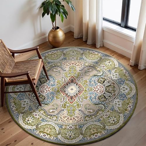 Nyescasa Boho Teppich Rund Vintage Waschbar Wohnzimmerteppich Orientalischer Bedruckt Kurzflorteppich Rund 140cm Flauschig Weich Runder Teppich für Schlafzimmer Wohnzimmer Esszimmer Küche Innen Nyescasa Boho Teppich Rund Vintage Waschbar Wohnzimmerteppich Orientalischer Bedruckt Kurzflorteppich Rund 140cm Flauschig Weich Runder Teppich für Schlafzimmer Wohnzimmer Esszimmer Küche Innen von Nyescasa