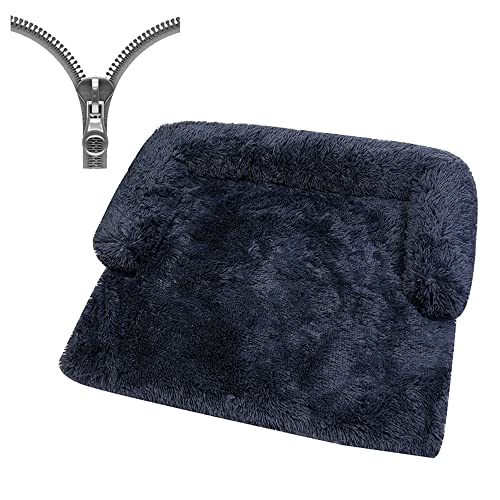 Nyescasa Hundebett für Grosse Hunde u. kleine Hunde,Sofaschutz Plüsch Flauschig Atmungsaktiv Katzenbett,Winter Warm Dauerhaft Hundecouch Waschbar rutschfest Hundekissen(L ca.102x90x20cm,Dunkelgrau) von Nyescasa