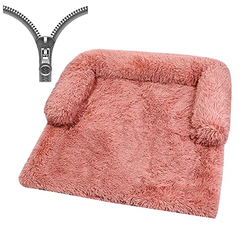 Nyescasa Hundebett für Grosse Hunde u. kleine Hunde,Sofaschutz Plüsch Flauschig Atmungsaktiv Katzenbett,Winter Warm Dauerhaft Hundecouch Waschbar rutschfest Hundekissen (L ca. 102x90x20cm, Rosa) von Nyescasa