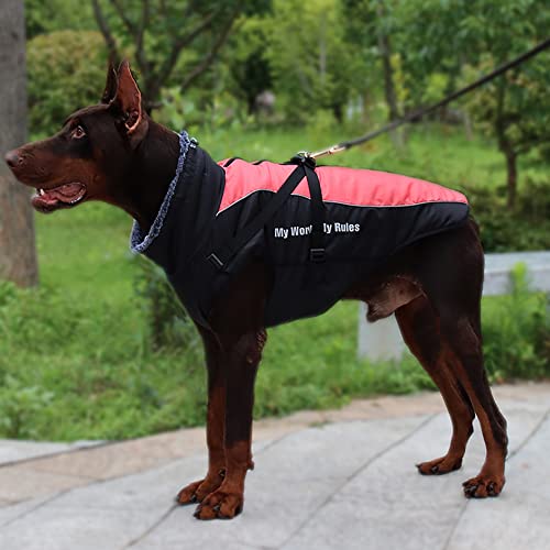 Nyescasa Hundemantel Winter Hundebekleidung Wasserdicht Hundejacke mit Geschirr, Reflektierend, Einstellbar Hunde Winterjacke 6XL für mittelgroße und große Hunde, Outdoor-Sport Winddichte Hundeweste von Nyescasa