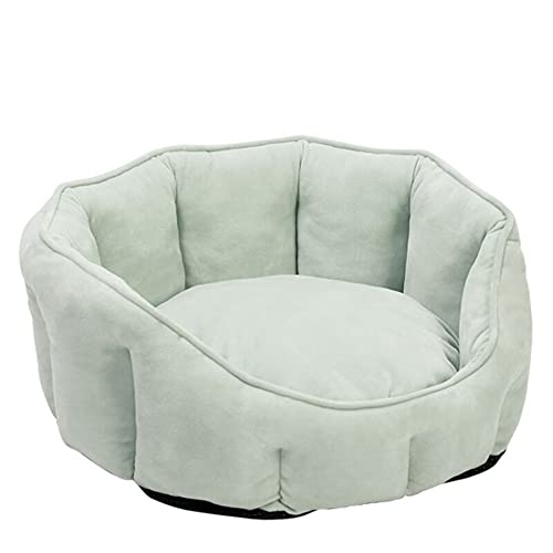 Nyescasa Katzenbett Waschbar für Katzen - Katzenbett Plüsch Flauschige Grün Katzenschlafplatz, Abnehmbar Katzensofa 46x46x23cm für Kleine Hunde/Katzen, Winter Warm Schalenform Hundebett Haustierbett von Nyescasa