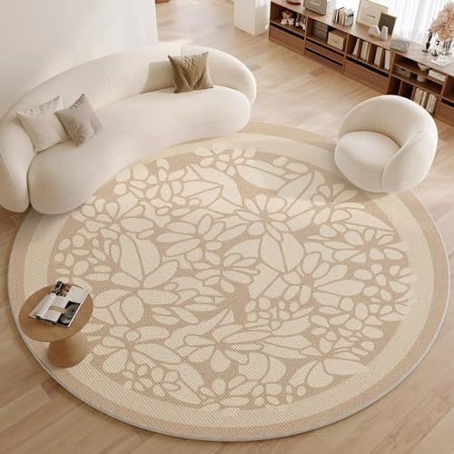 Nyescasa Runder Teppich Boho Tribal Teppich Waschbar Kurzflor Teppich Vintage Bohemian Teppich Wohnzimmer Rund 120cm Weiche Flauschig Modern Teppich für Schlafzimmer Wohnzimmer Esszimmer Kinderzimmer von Nyescasa