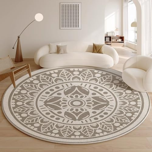 Nyescasa Runder Boho Tribal Teppich - Waschbar, Kurzflor, Vintage Bohemian - 140cm Weich Flauschig Modern für Wohnzimmer, Schlafzimmer, Esszimmer, Kinderzimmer Nyescasa Runder Boho Tribal Teppich - Waschbar, Kurzflor, Vintage Bohemian - 140cm Weich Flauschig Modern für Wohnzimmer, Schlafzimmer, Esszimmer, Kinderzimmer von Nyescasa