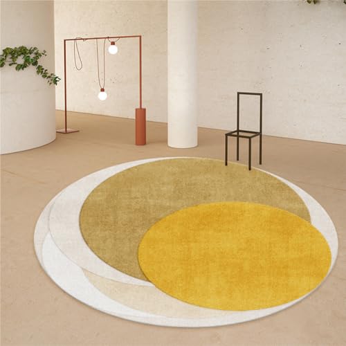 Nyescasa Runder Teppich Streifen Geometrie Teppich Modern Kurzflor Teppich Wohnzimmer Rund 100cm Flauschig Abstrakt Design Teppich für Schlafzimmer Wohnzimmer Esszimmer Innen Dekorative Kinderzimmer von Nyescasa