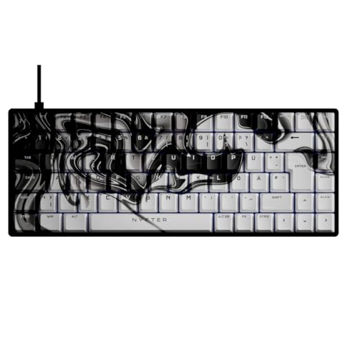 Nyfter - Gaming Keyboard - NYFBOARD GEN2 Gaming Computer Tastatur - mit PBT Sublimation Keycaps Liquid - HOT-SWAPPABLE mechanisch RGB-Hintergrundbeleuchtung ISO-DE Layout für Gamer (Gen2 Black, 75%) von Nyfter