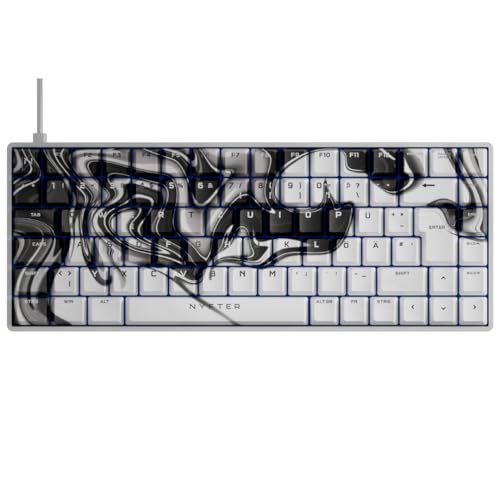 Nyfter - Gaming Keyboard - NYFBOARD GEN2 Gaming Computer Tastatur - mit PBT Sublimation Keycaps Liquid - HOT-SWAPPABLE mechanisch RGB-Hintergrundbeleuchtung ISO-DE Layout für Gamer (Gen2 White, 75%) von Nyfter
