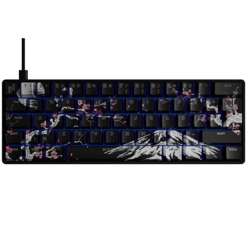 Nyfter - Gaming Keyboard - NYFBOARD GEN2 Gaming Computer Tastatur - mit PBT Sublimation Keycaps Sakura - HOT-SWAPPABLE mechanisch RGB-Hintergrundbeleuchtung ISO-DE Layout für Gamer (Sakura Black, 60%) von Nyfter