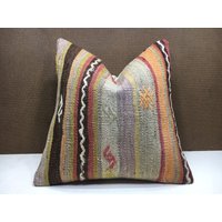 Kelim Kissen, 16x16, Dekokissen, Türkisch, Vintage, Handgewebt Kissen, Wohndekoration, Dekokissen, Akzentkissen, Boho Kissen von Nylakilimrug