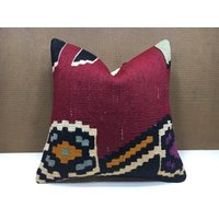 Kelim Kissen, 16x16, Dekokissen, Türkisch, Vintage, Handgewebt Kissen, Wohndekoration, Dekokissen, Akzentkissen, Boho Kissen von Nylakilimrug