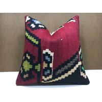 Kelim Kissen, 16x16, Dekokissen, Türkisch, Vintage, Handgewebt Kissen, Wohndekoration, Dekokissen, Akzentkissen, Boho Kissen von Nylakilimrug