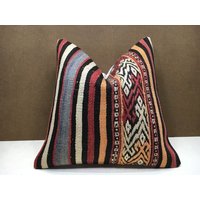 Kelim Kissen, Boho Kissen, Türkisch, Vintage, Handgewebt Kissen, Home Living, Home Dekor, Dekokissen, Akzentkissen, 16x16, Dekokissen von Nylakilimrug