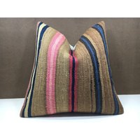 Handgewebter Kelim-Kissenbezug, Boho-Akzent, 20x20 Handgewebter Kelim-Kissenbezug, Boho-Akzent, 20x20 von Nylakilimrug