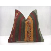 Vintage Kelim Kissenbezug, Rustikales Wohndekor | 16x16 von Nylakilimrug