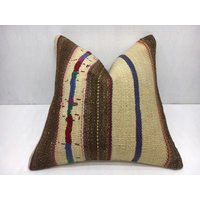 Vintage Kelim Kissenbezug, Handgewebter Kelim-Kissenbezug | 16x16 von Nylakilimrug