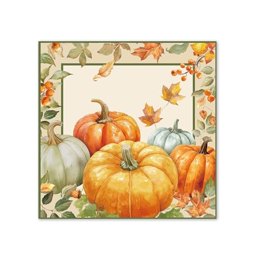Nymora 20 Stück Herbst Servietten Kürbis Thanksgiving Deko Papierservietten - Herbstlich Tischdeko für Erntedank 33x33 cm Herbstmotiv Servietten Herbst Party Zubehör Nymora 20 Stück Herbst Servietten Kürbis Thanksgiving Deko Papierservietten - Herbstlich Tischdeko für Erntedank 33x33 cm Herbstmotiv Servietten Herbst Party Zubehör von Nymora